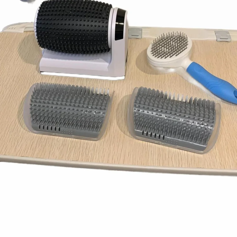 Cat Grooming Kit with Cat Self Grooming Brush 2 Wall Corner Combs 1 Brush